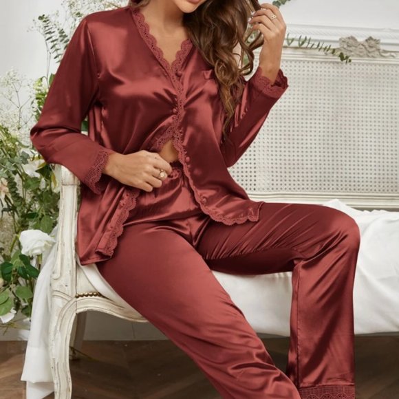 Variety Pack (4 sets) Satin House Coord Set Lounge Wear Set Pajama Set - Picture 4 of 9